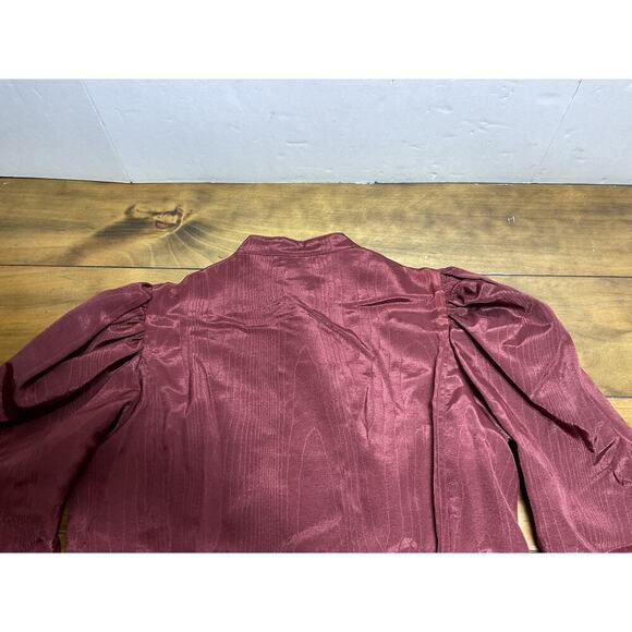 Wahmaker womens 1880s Style Blouse Burgundy Poly Blend Moire 2XL - Picture 11 of 11